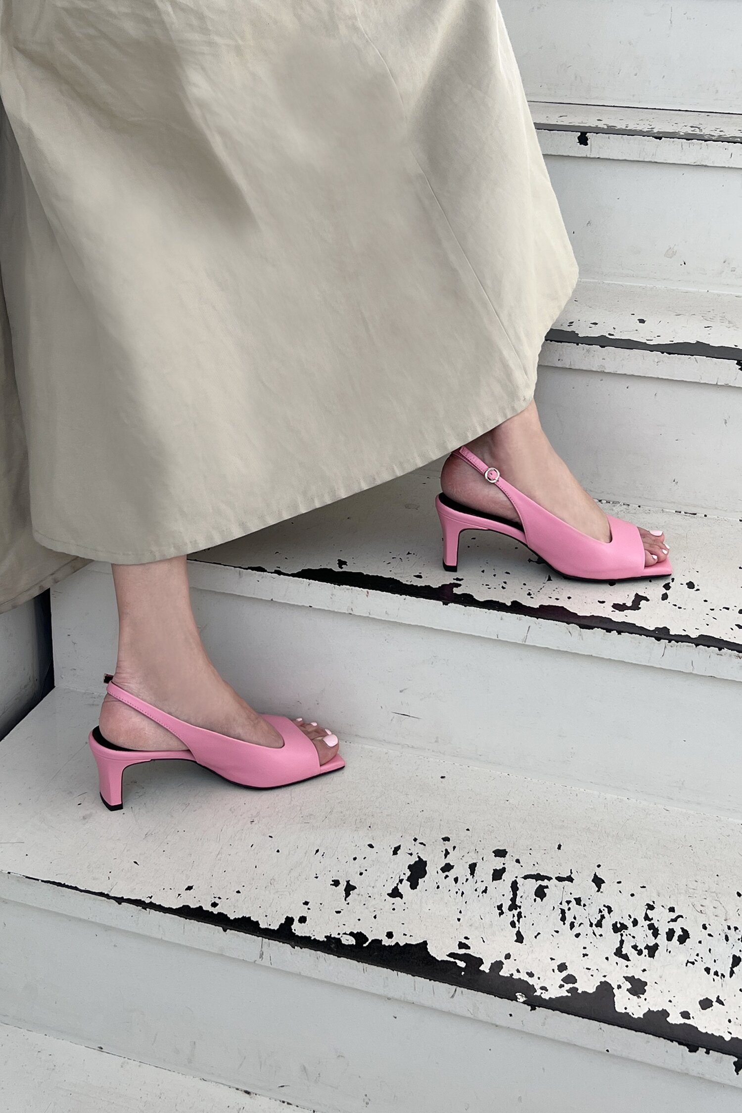Audrey Slingback Sandals Pink