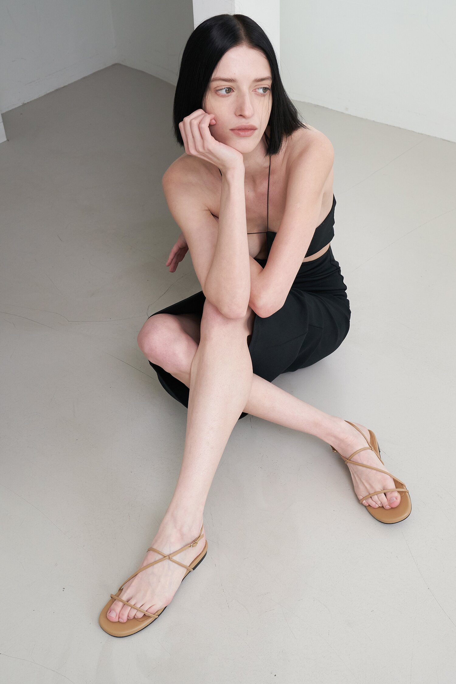 May Sandals Leather Beige