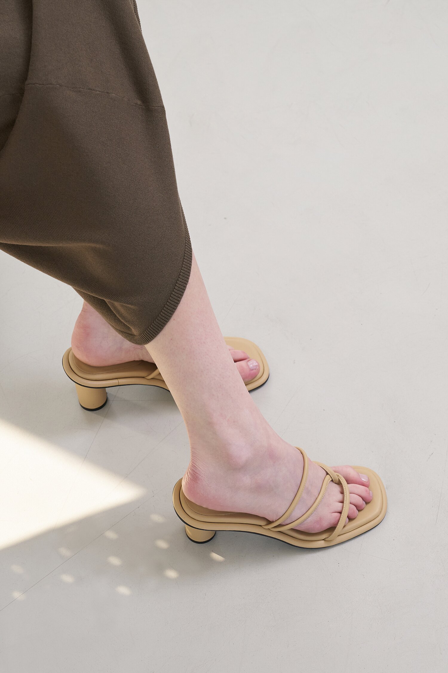 Maya Sandals Leather Beige 7cm