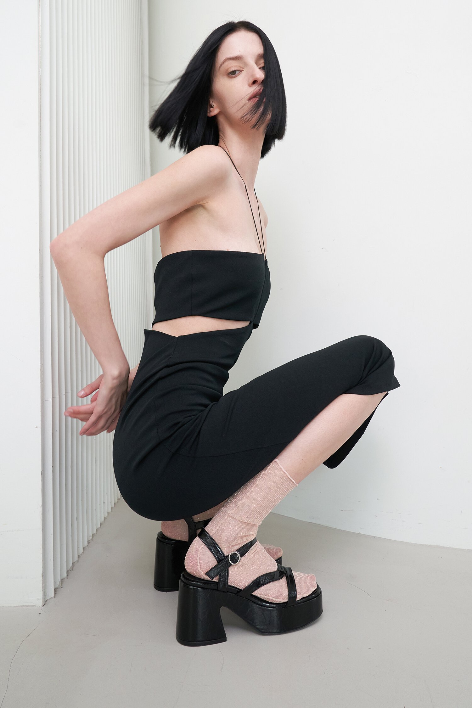 Kai Flatform Sandals Leather Black
