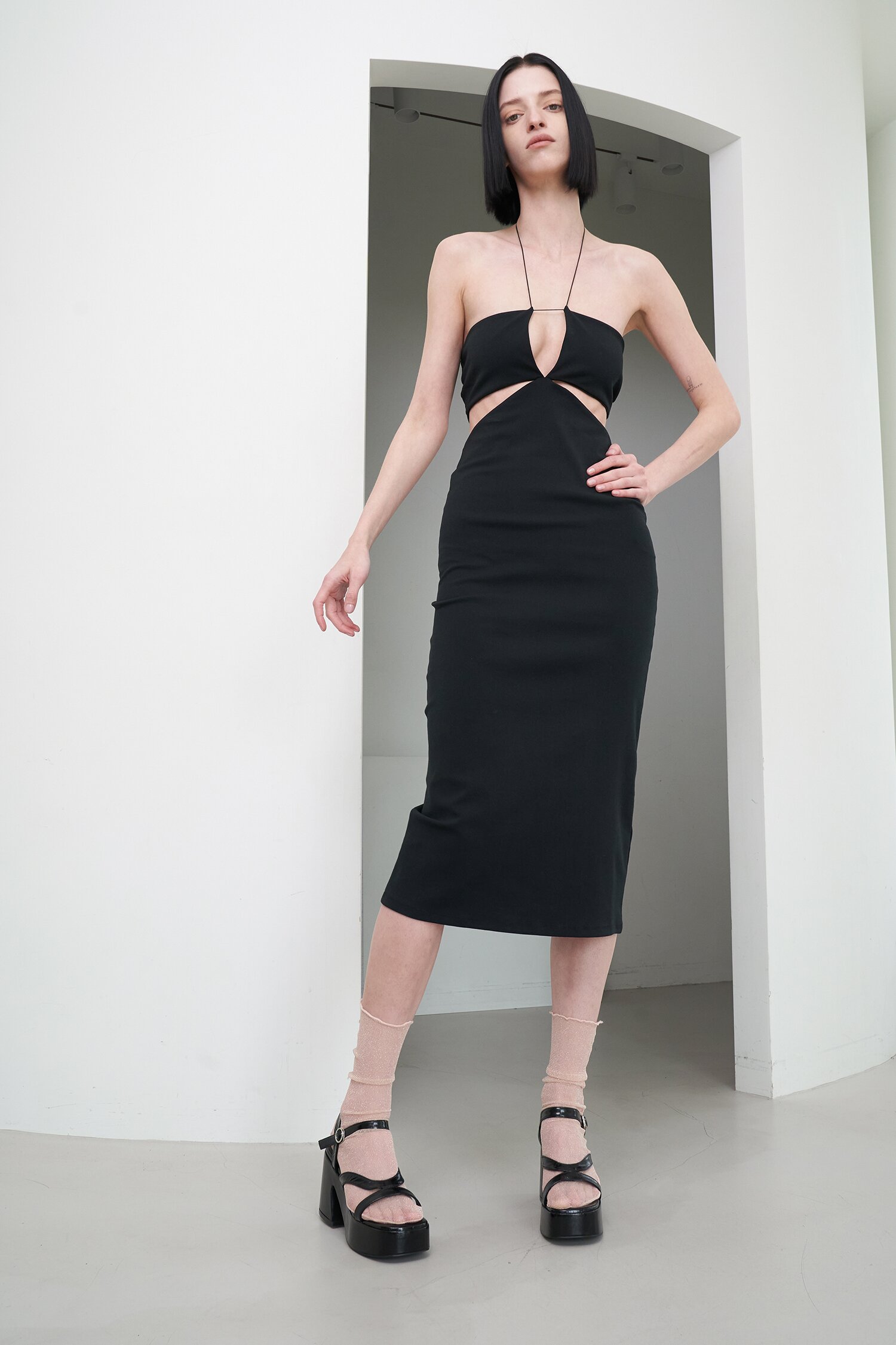 Kai Flatform Sandals Leather Black