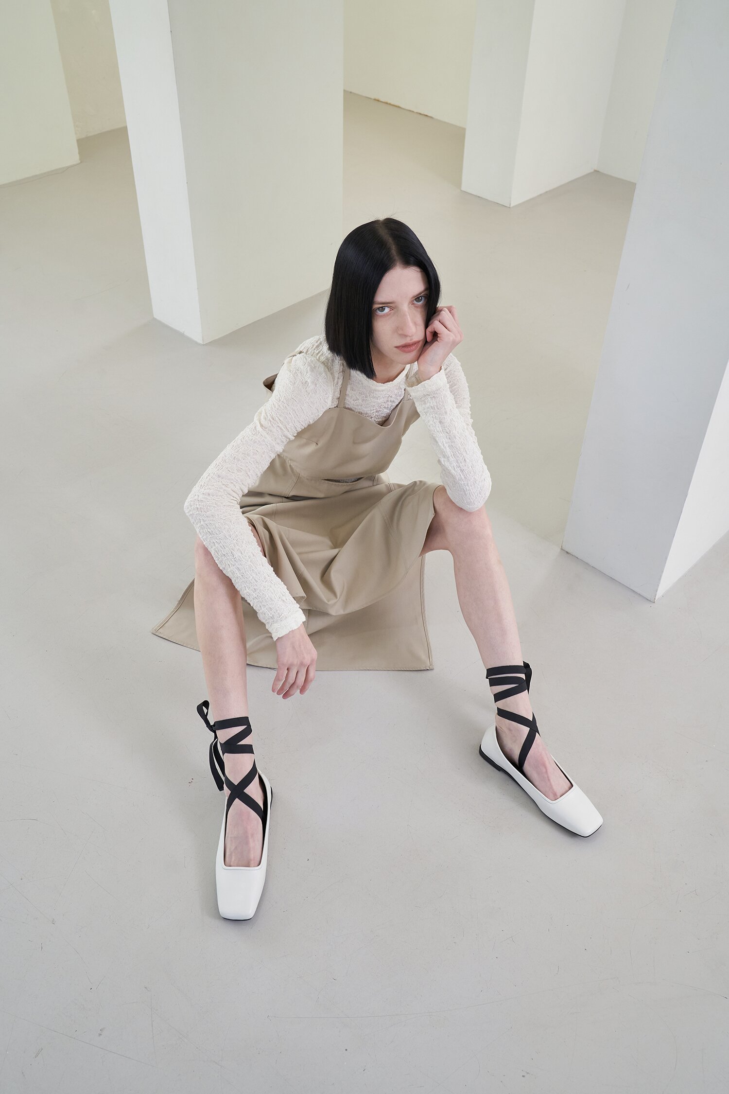 Gigi Ballet Flats Ivory