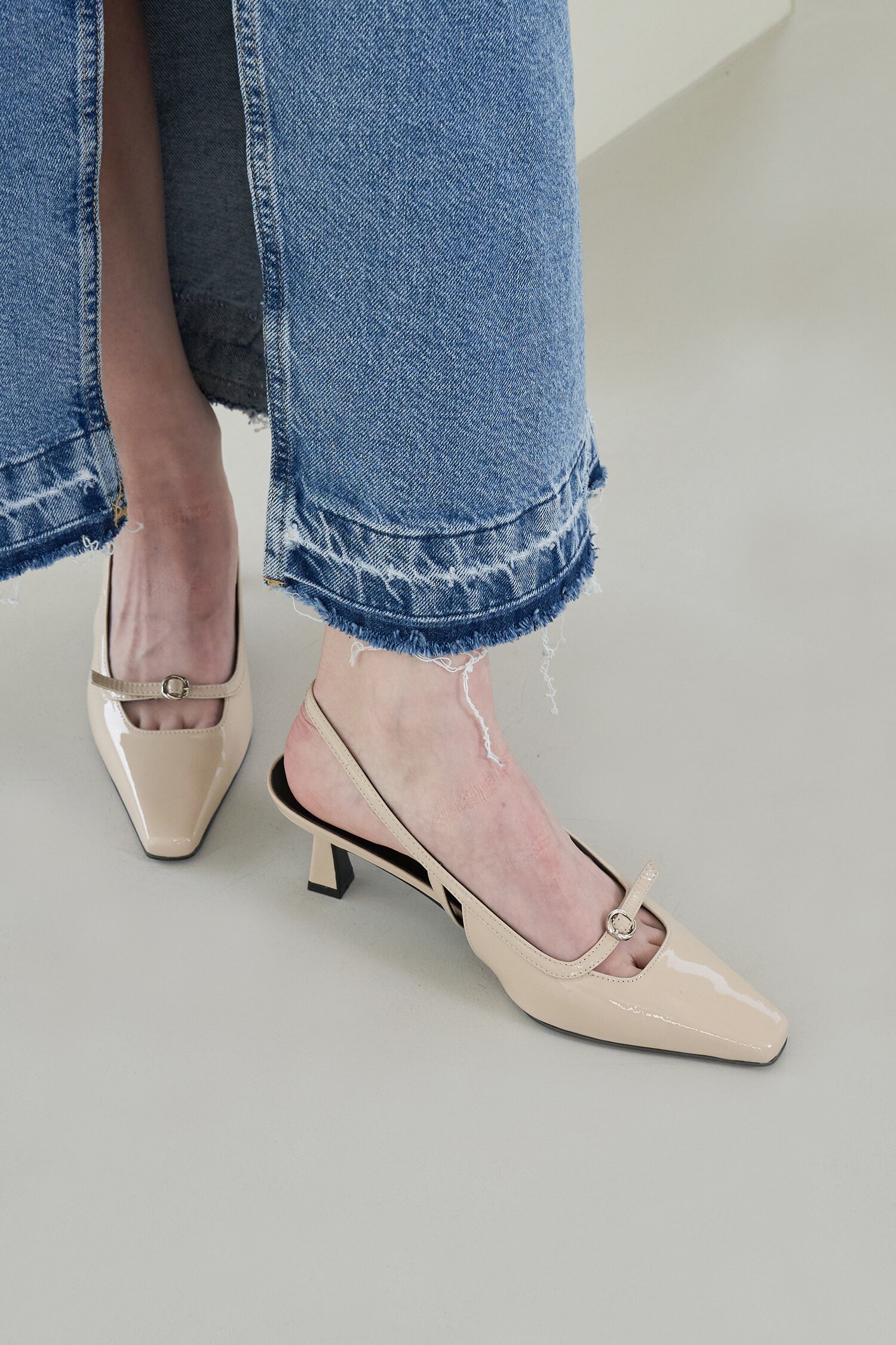 Kate Slingback Pumps Beige