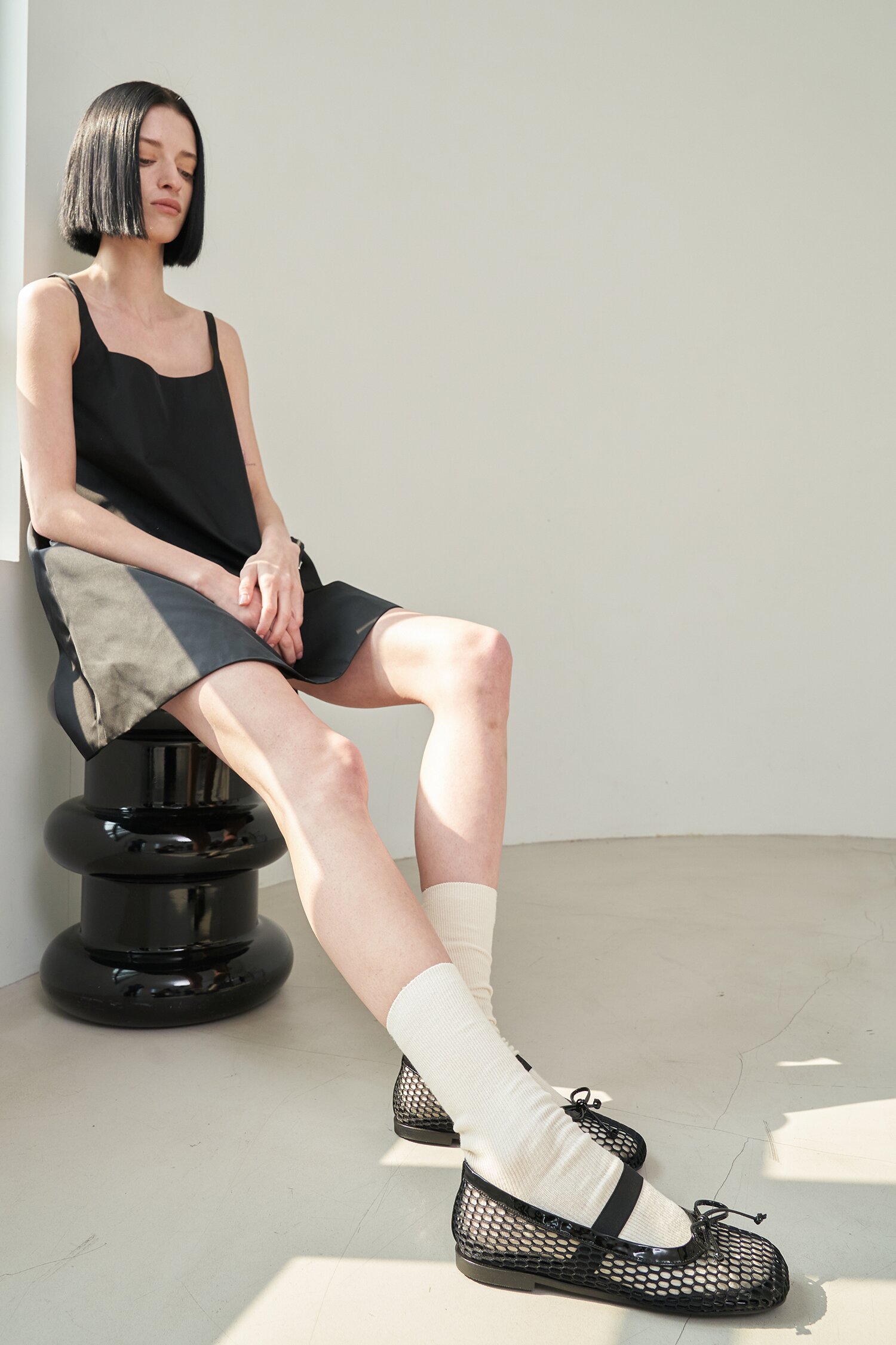 Lumi Ballet Flats Mesh Black