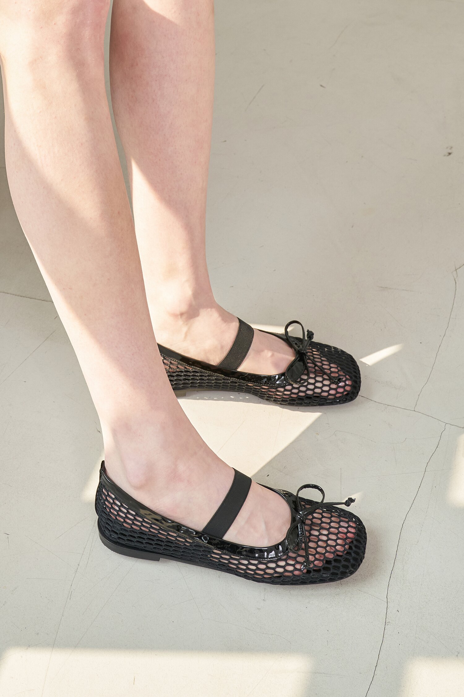 Lumi Ballet Flats Mesh Black