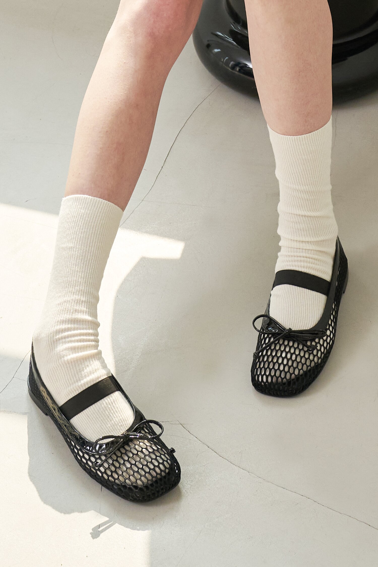 Lumi Ballet Flats Mesh Black