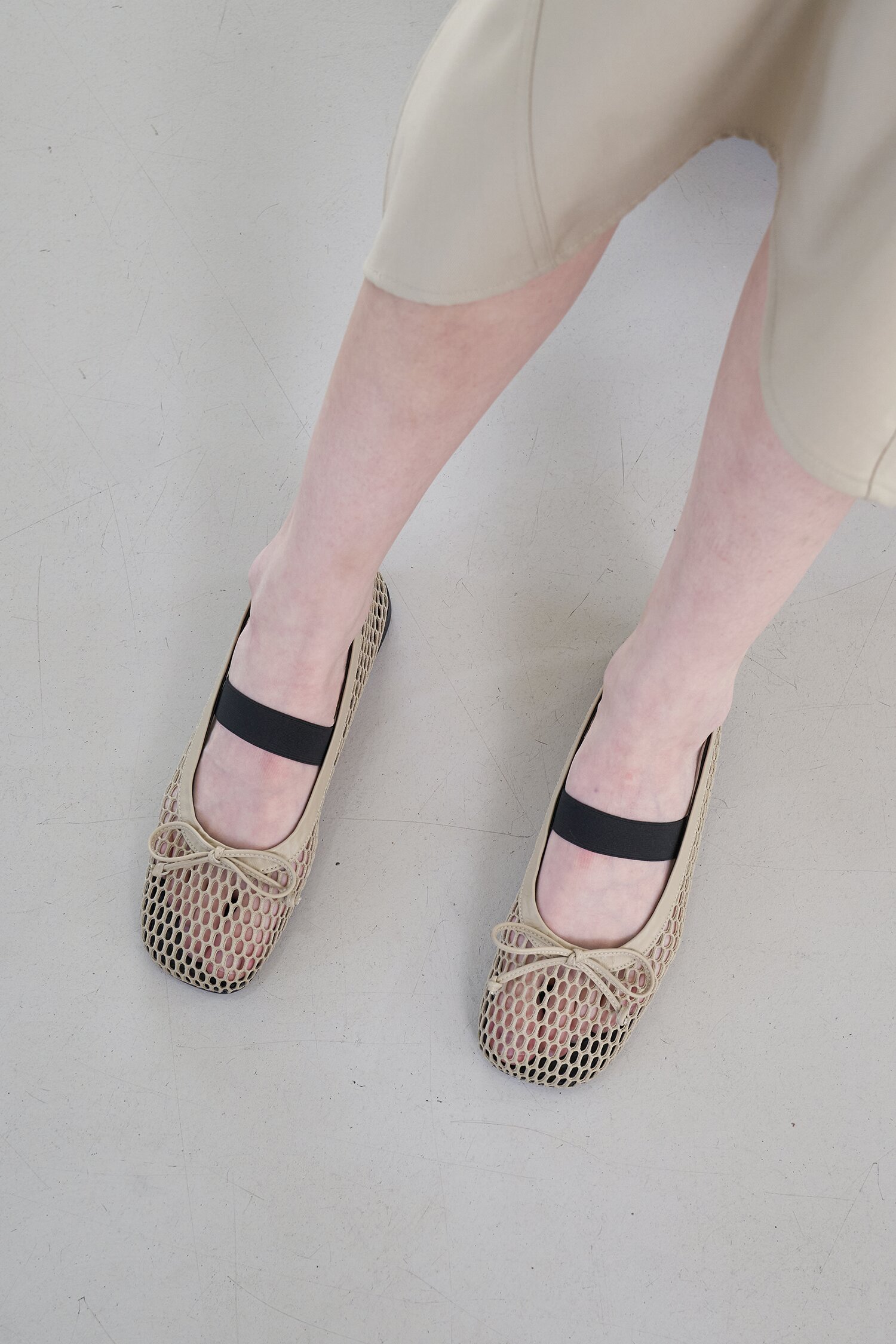 Lumi Ballet Flats Mesh Beige