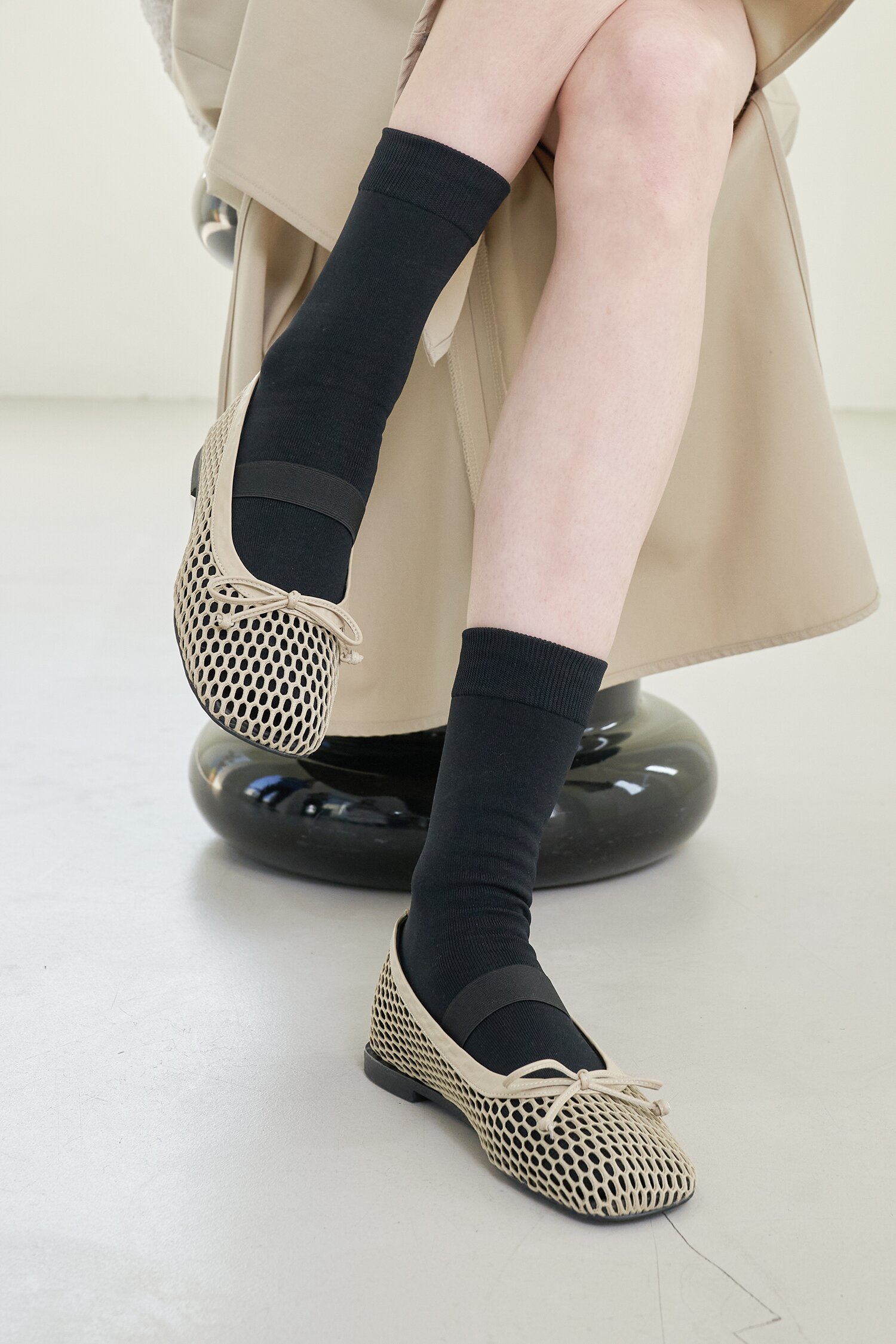 Lumi Ballet Flats Mesh Beige