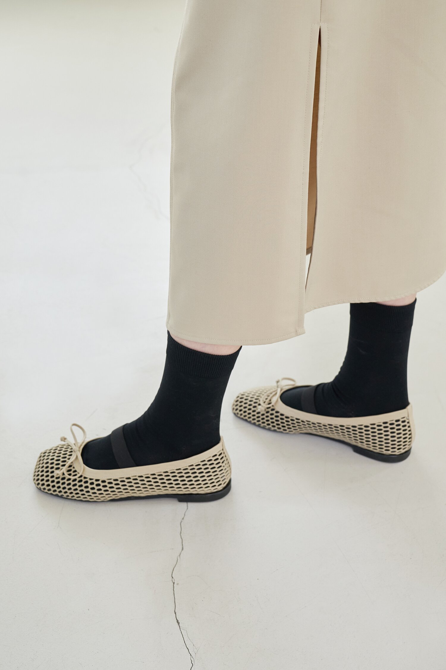 Lumi Ballet Flats Mesh Beige