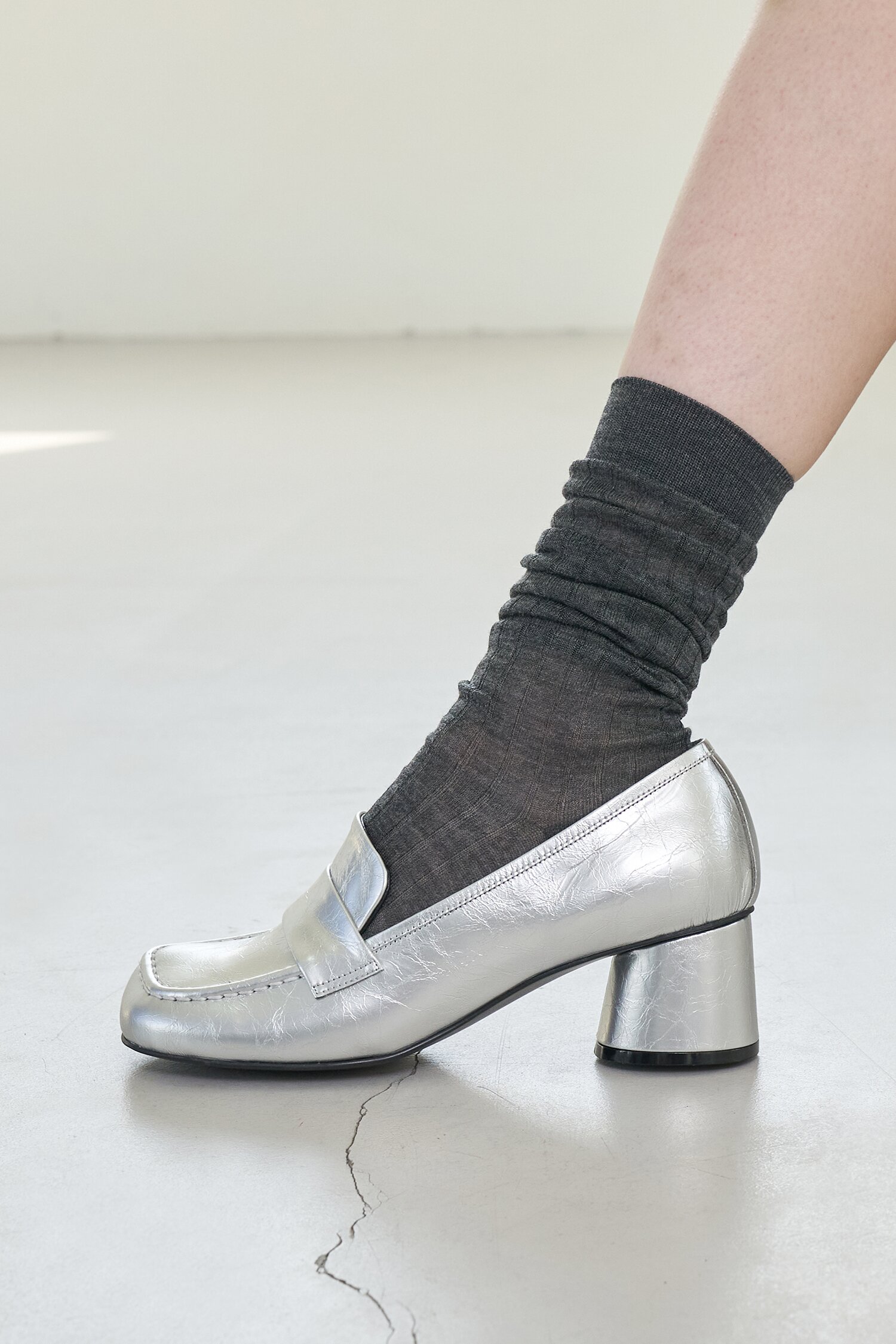Clement Loafers Leather Silver 5cm