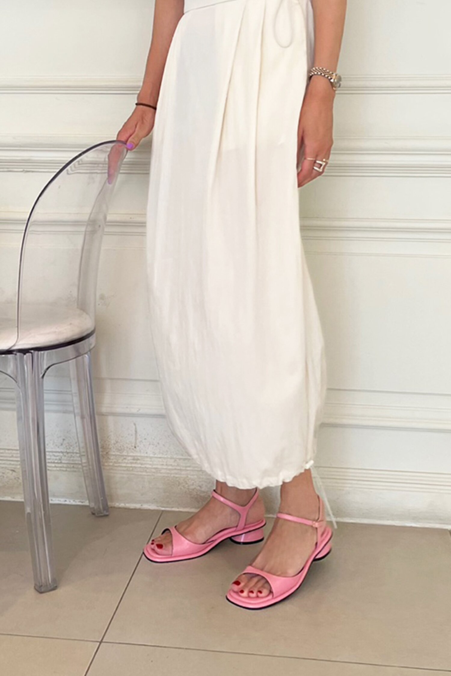 Jenny Sandals Leather Pink 3cm