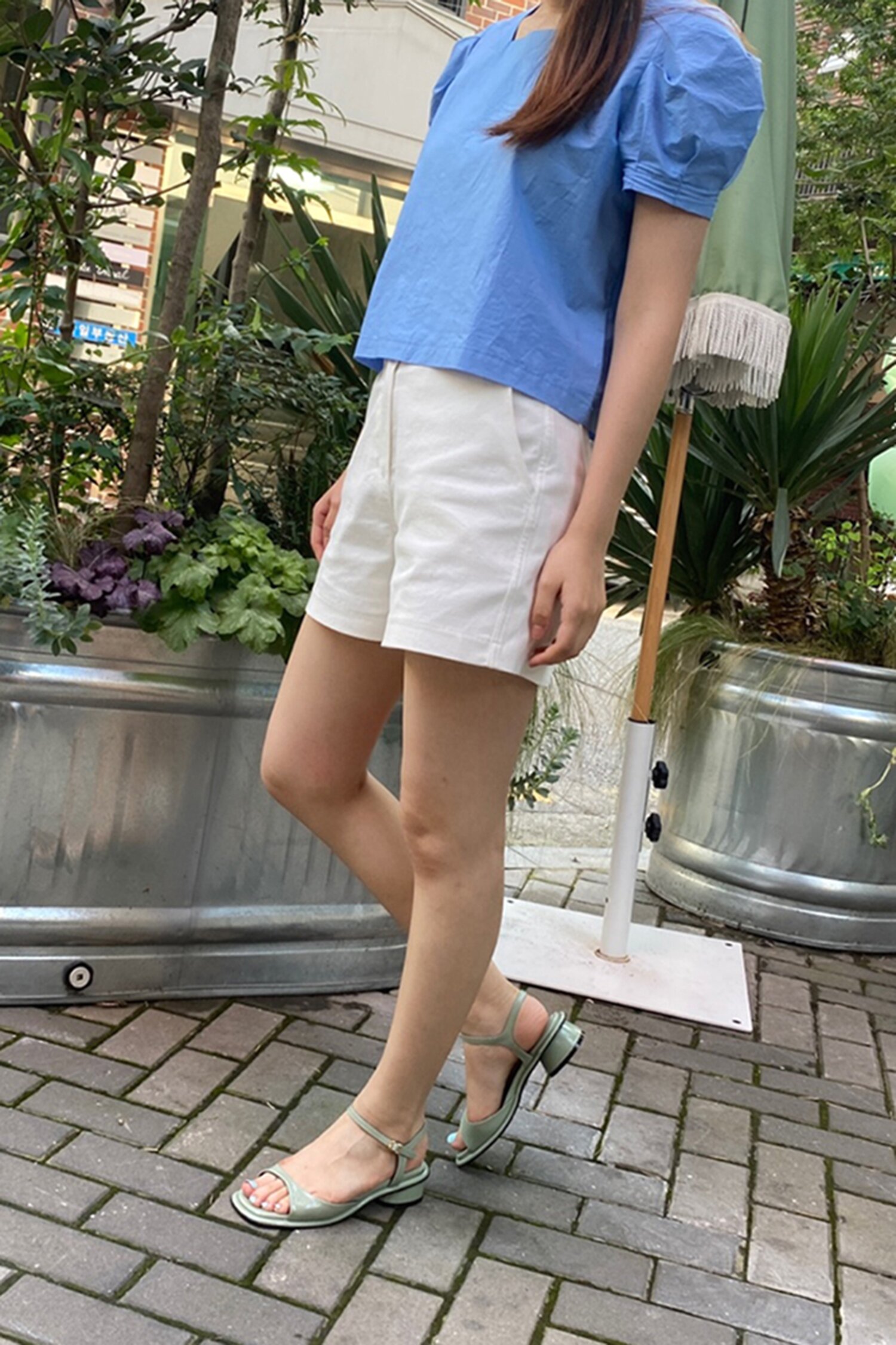 Jenny Sandals Leather Mint Grey 3cm