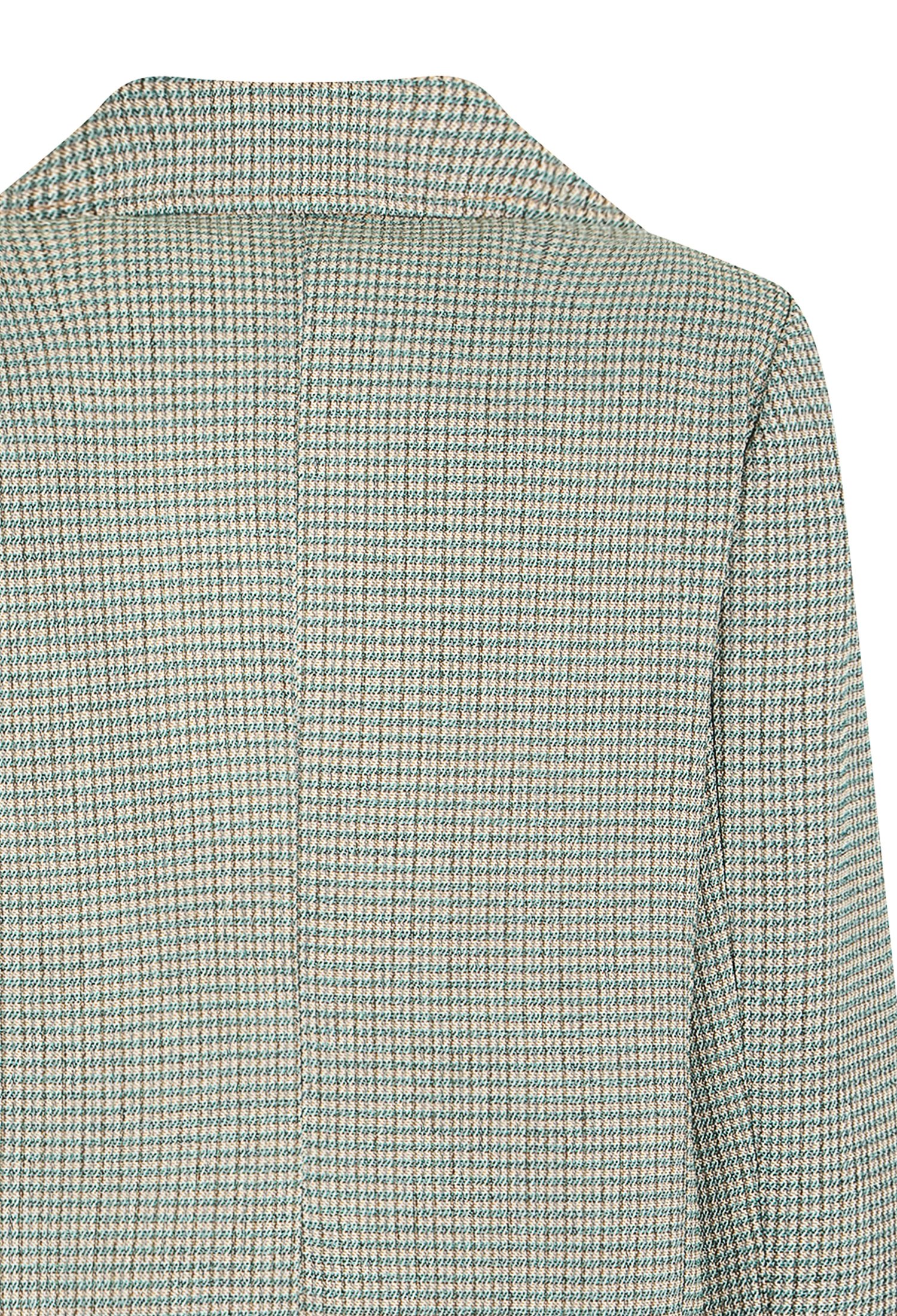 자수 포켓 린넨 체크 재킷 (GREEN)