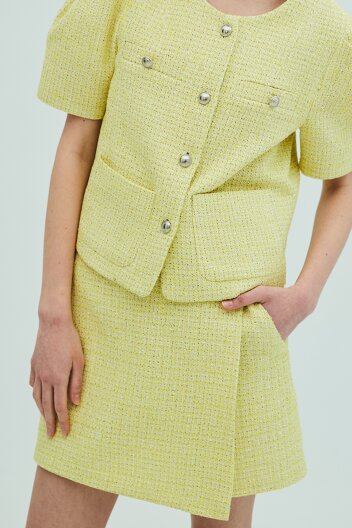 Tweed Wrap Short Pants_Yellow