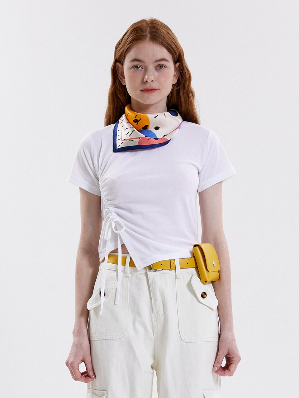 RAIL SHIRRING T.SHIRT_IVORY