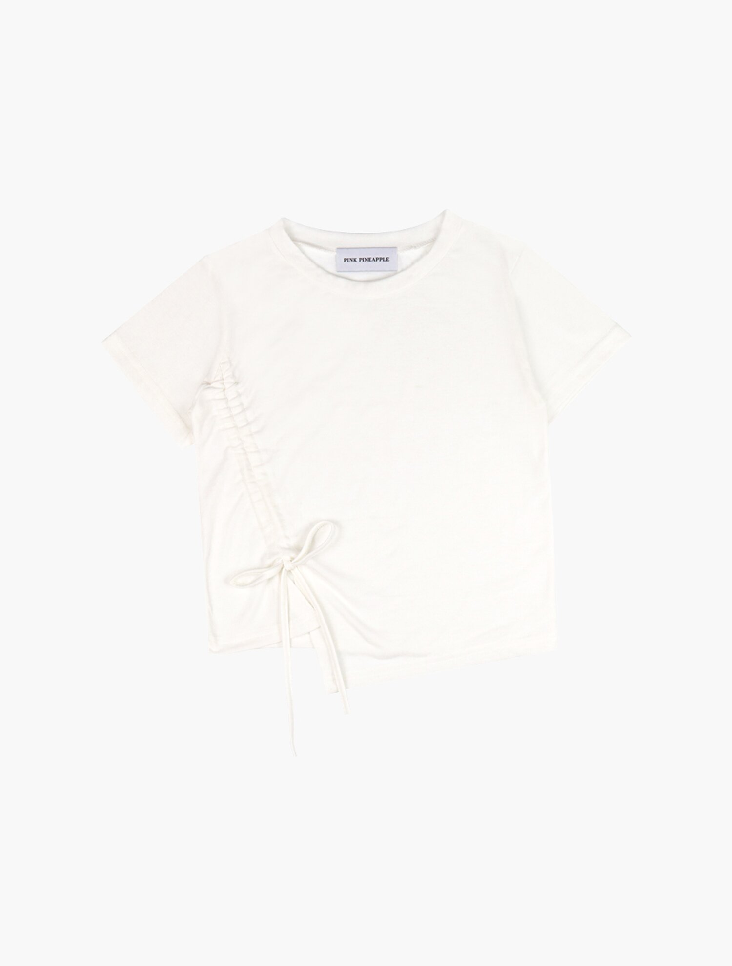 RAIL SHIRRING T.SHIRT_IVORY