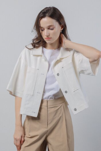 카치온 하프 크롭 점퍼