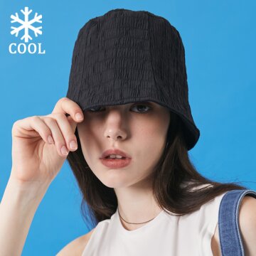 여름 쿨링 바스락 마몽 버킷햇 [BLACK]