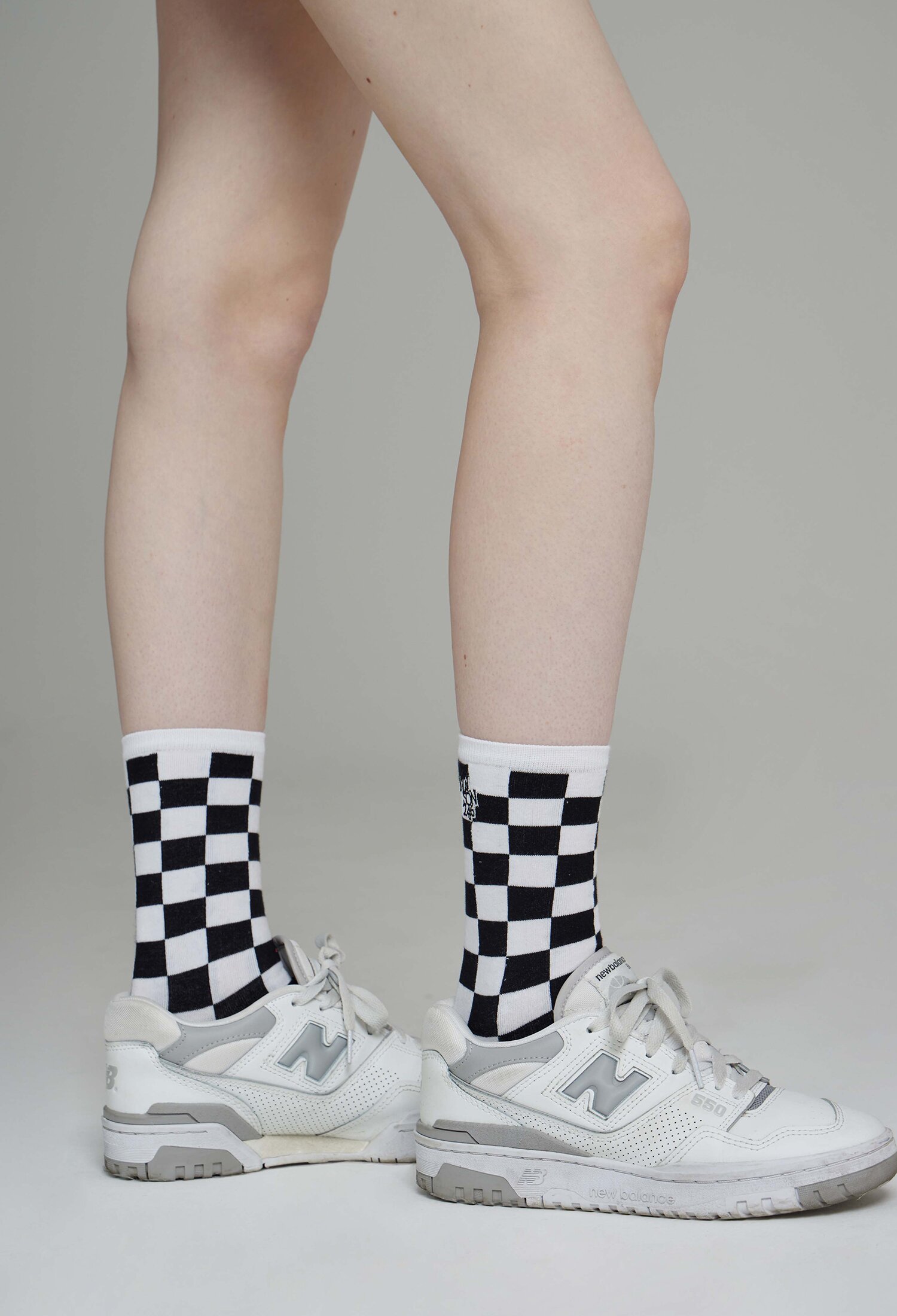 CHECKERBOARD SIGNATURE SOCKS WHITE
