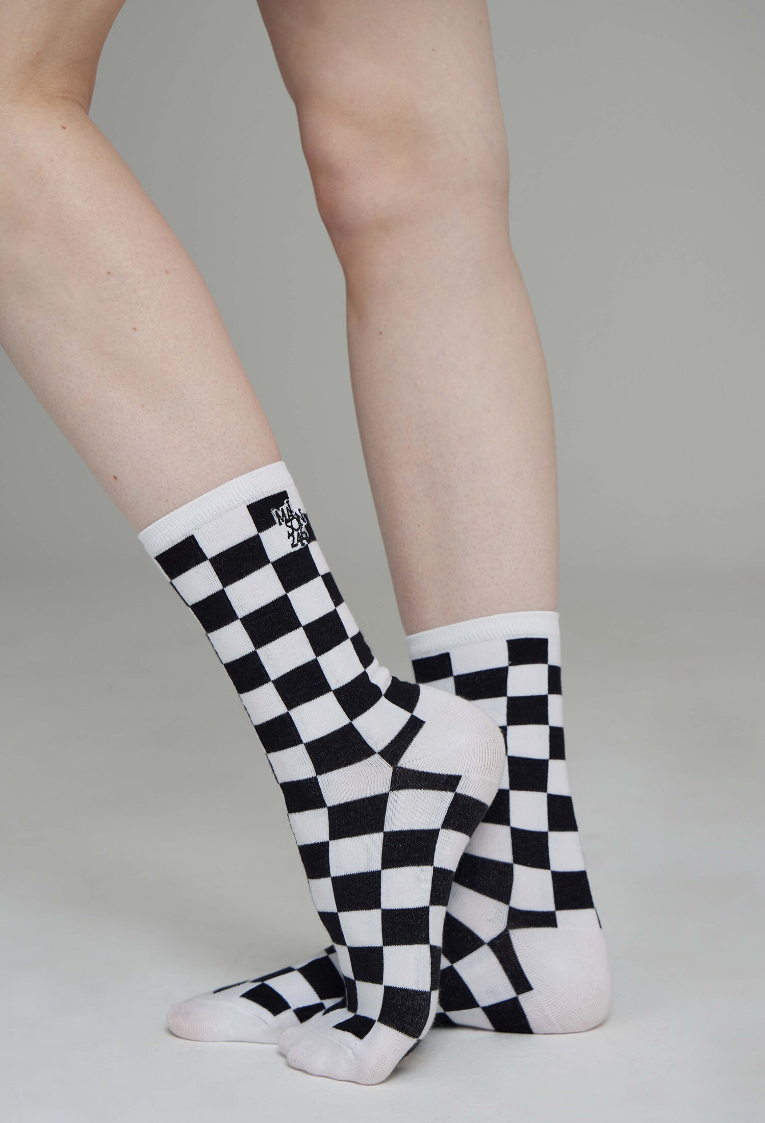 CHECKERBOARD SIGNATURE SOCKS WHITE