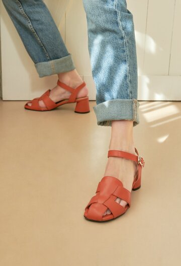 Monaco Fisherman Leather Sandals - Orange Brown