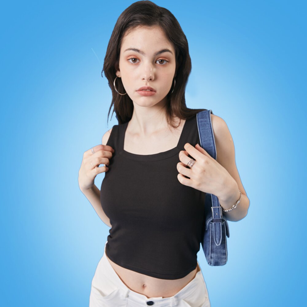 WOMEN 이너 나시 맥시 탱크탑 레이어드 티 [BLACK]