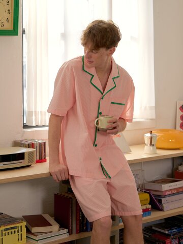 코이즈 반팔 남성페어 핑크 (40수)