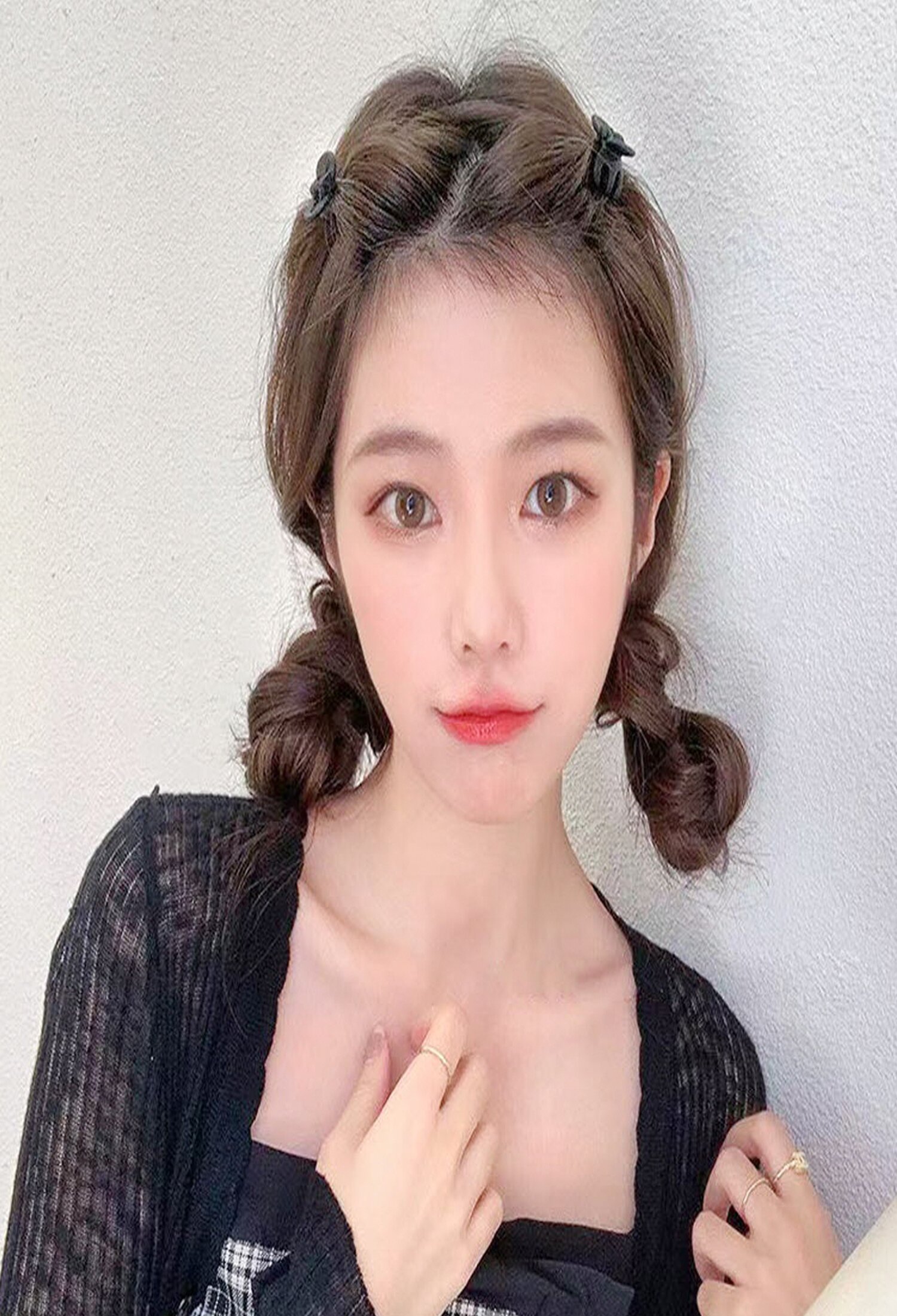 매트 블랙 큐브 미니 헤어 집게핀 48p