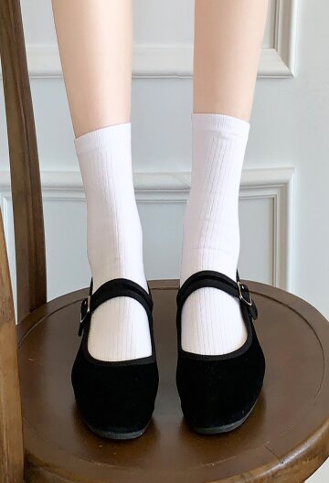 여성 4계절 파스텔 중목양말 5켤레