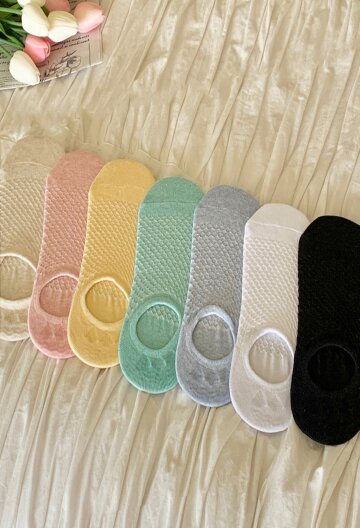 여성 안벗겨짐 벌집메쉬 덧신/페이크삭스 양말 6켤레