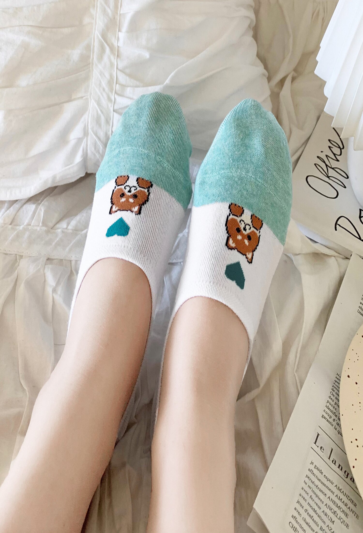여성 하트치바 덧신/페이크삭스 양말 6켤레