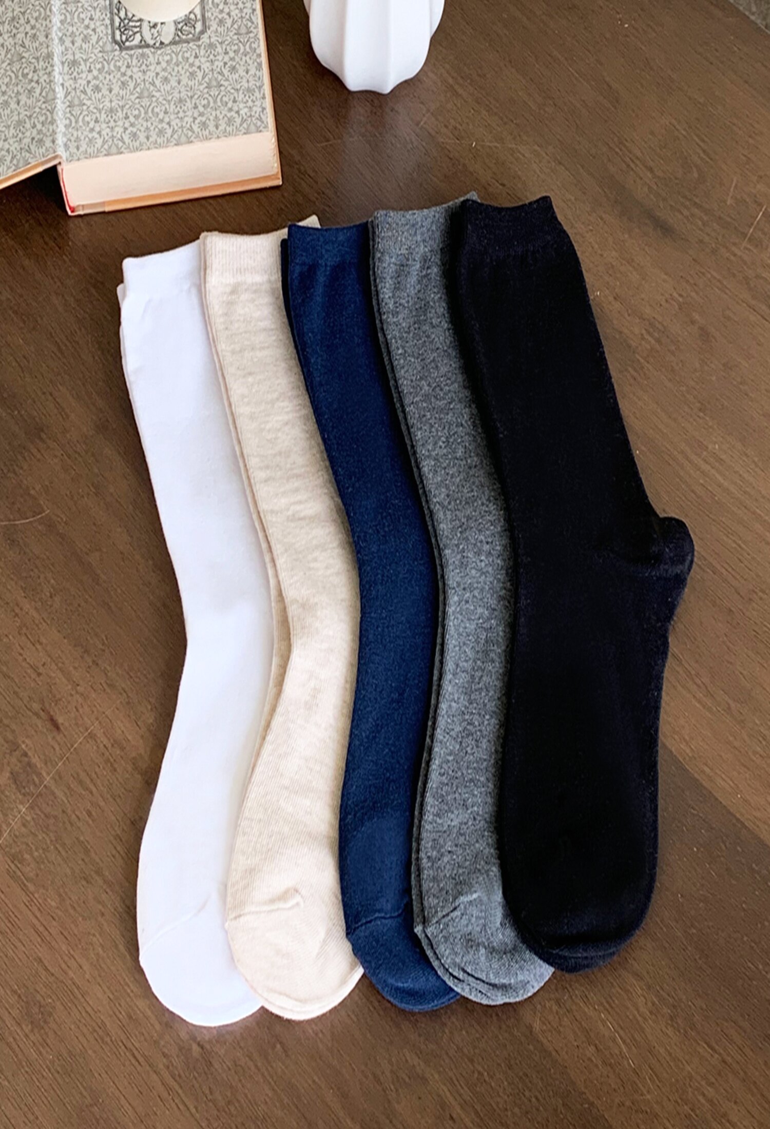 여성 4계절 베이직 장목양말 4켤레