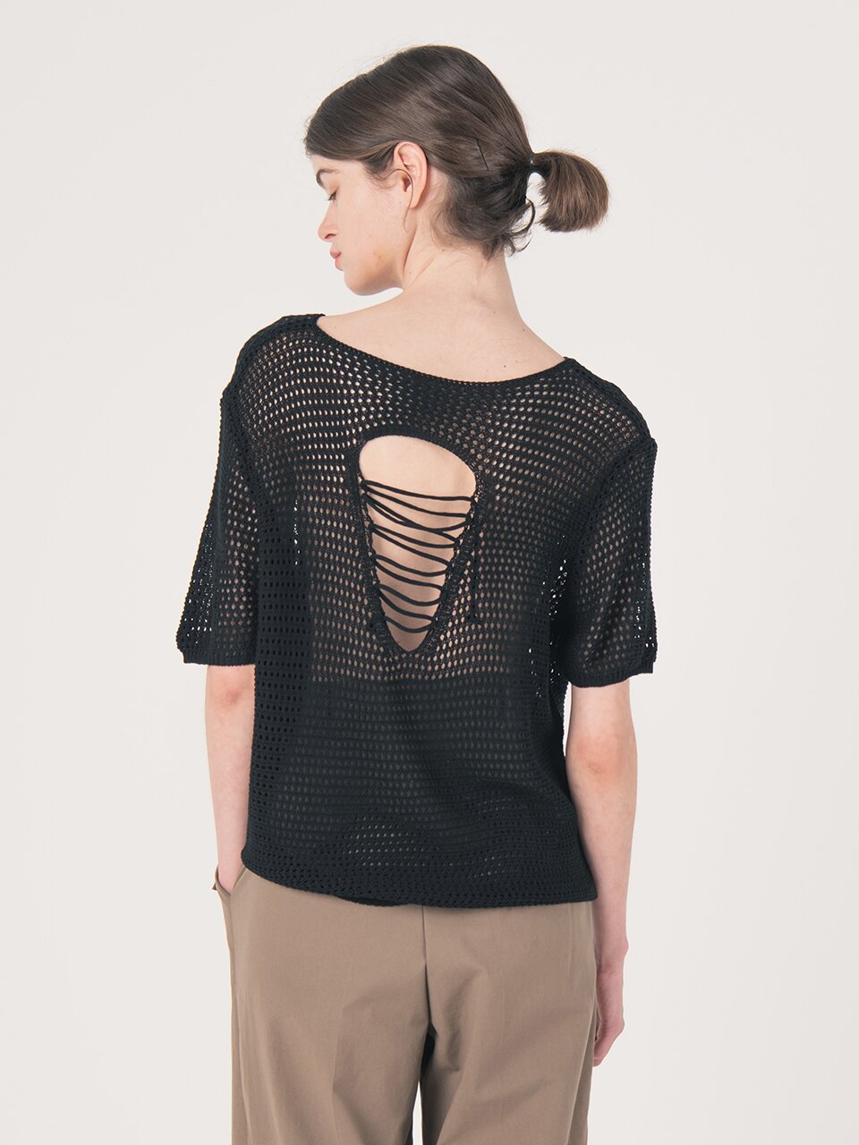 WED_Volume sleeve knit top_BLACK