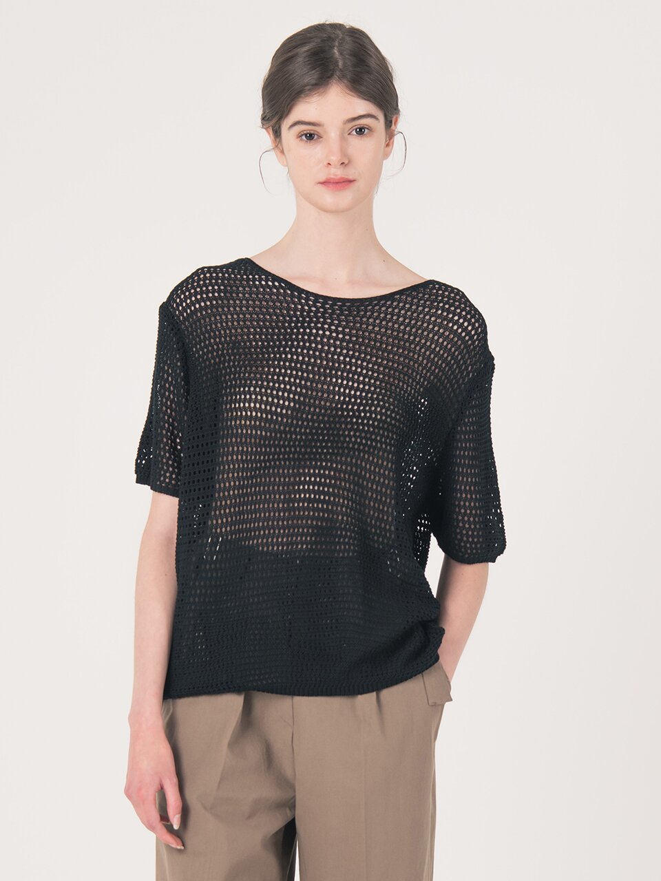 WED_Volume sleeve knit top_BLACK