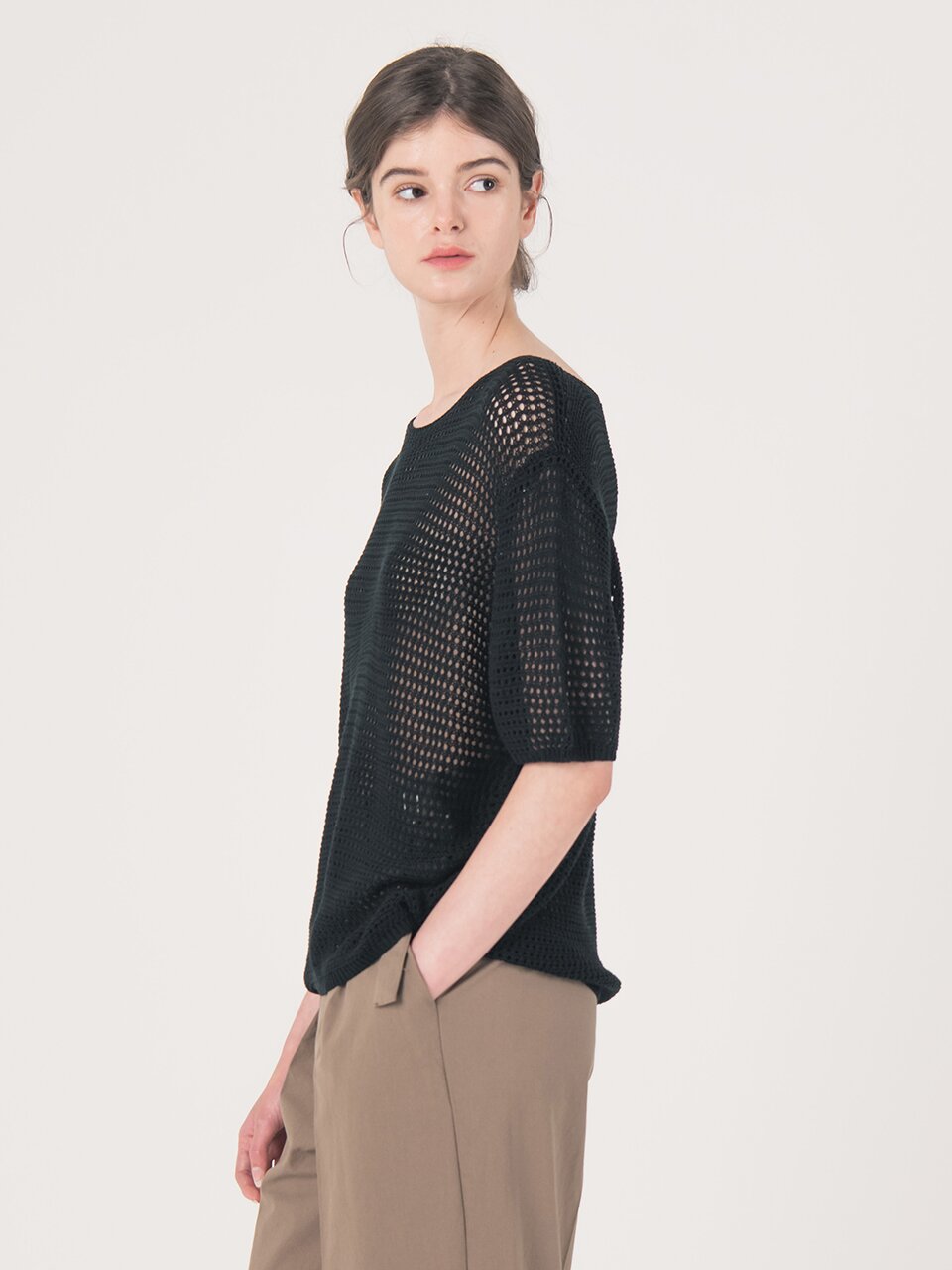 WED_Volume sleeve knit top_BLACK