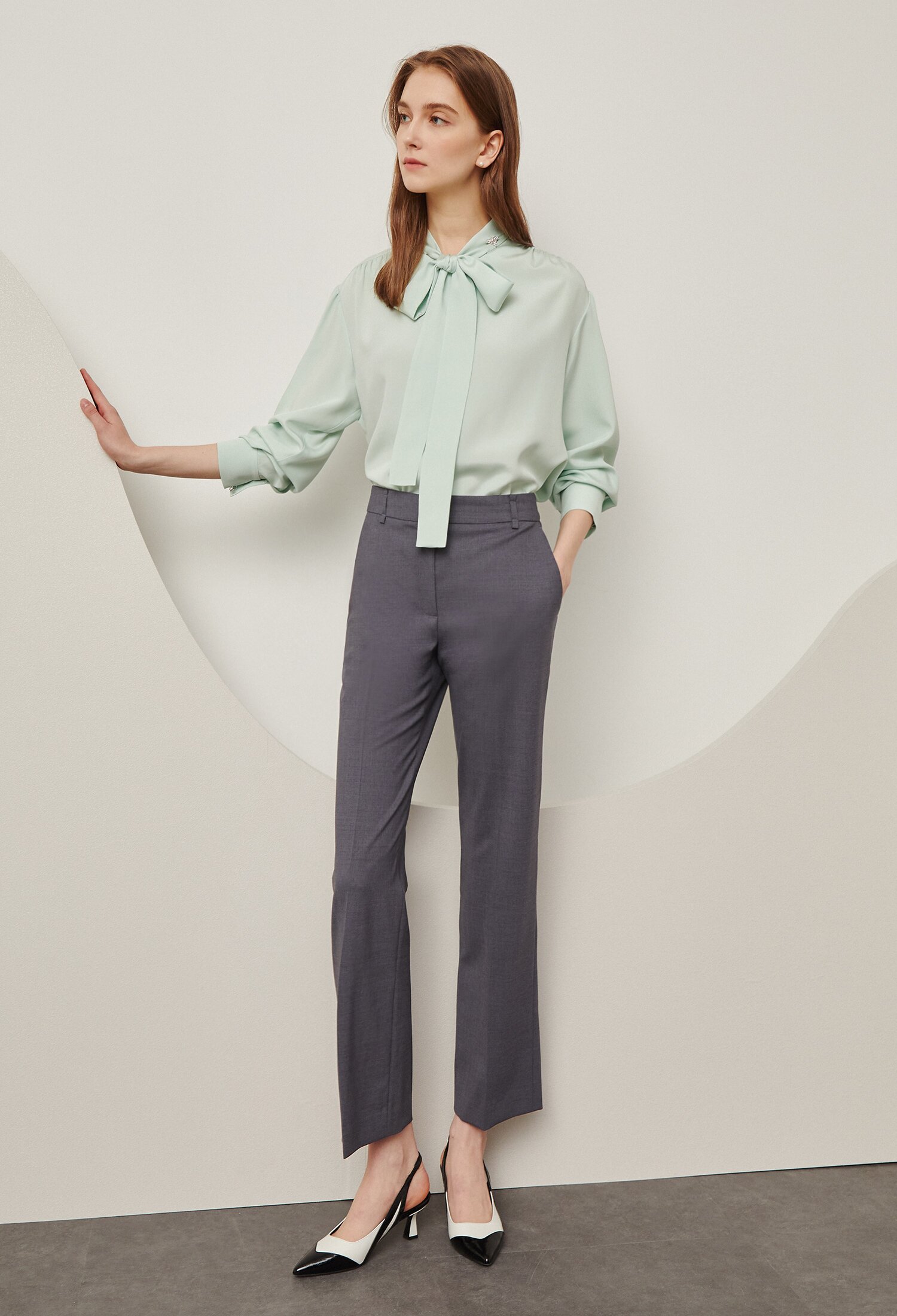 세미부츠컷수트팬츠 (GREY)
