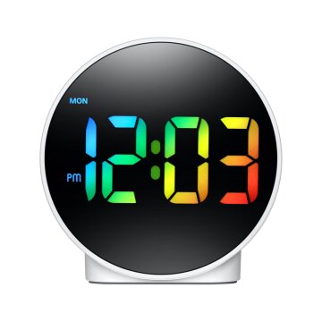 발렌티노루디 LED 알람 탁상시계 인테리어 디지털 전자시계 화이트