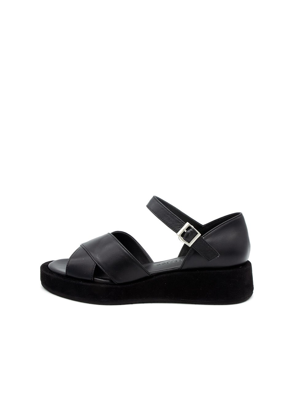 X스트랩 스웨이드 플랫폼 샌들 3.5cm / 블랙 [N-275/BK]
