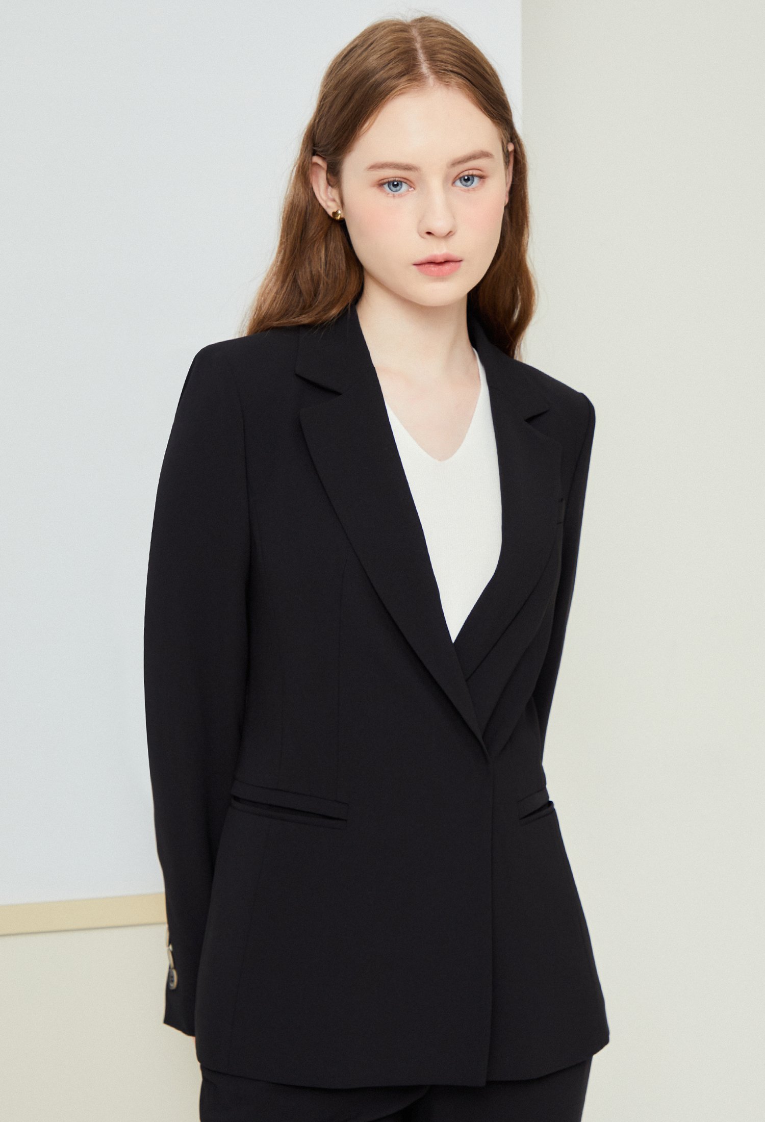 슬릿 포켓 테일러드 재킷 (BLACK)