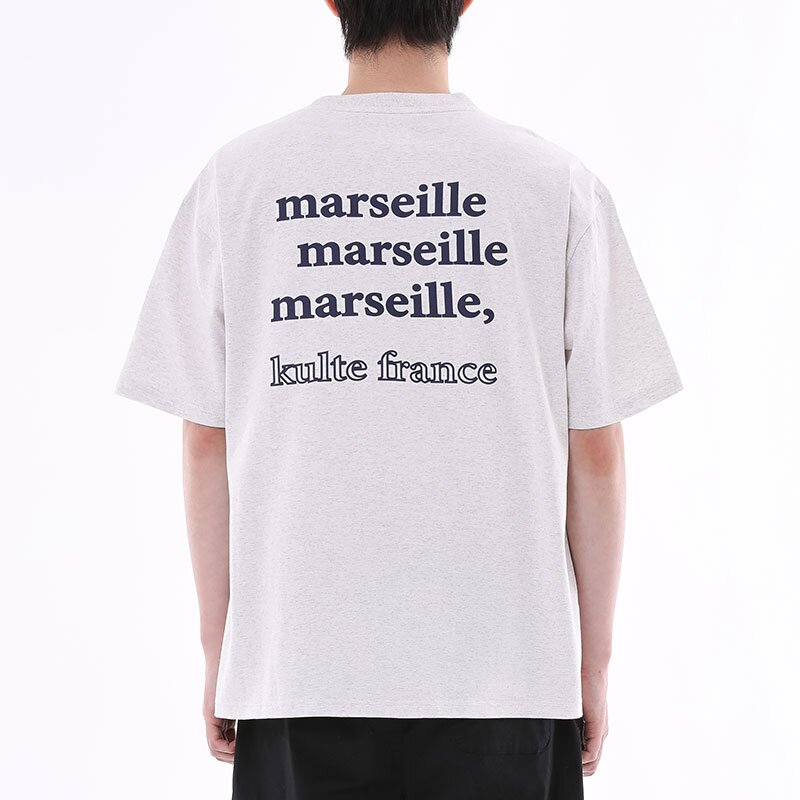 MARSEILLE LETTERRING T-SHIRT 라이트멜란지그레이