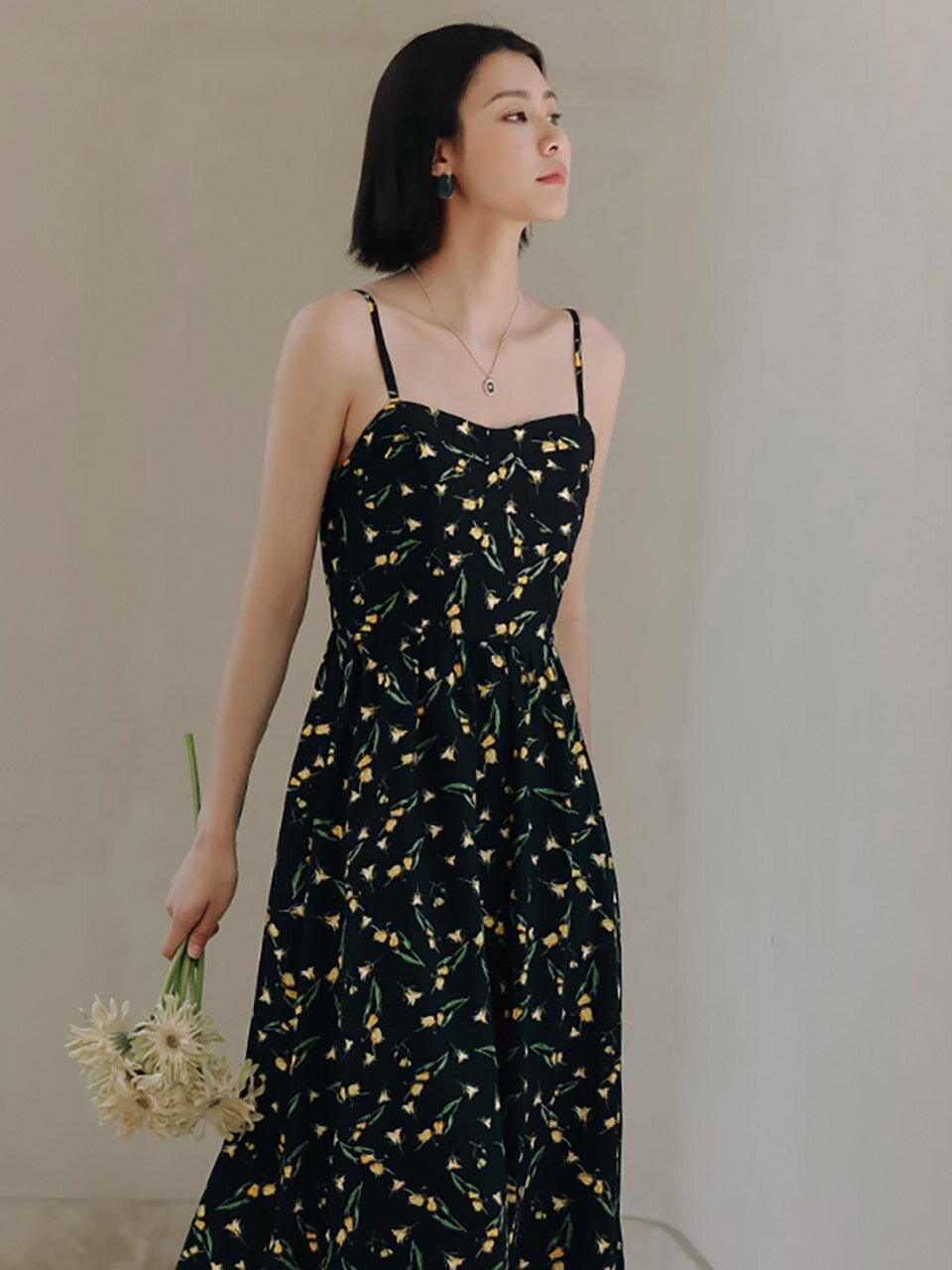 LS_Floral tubu top sleeveless dress