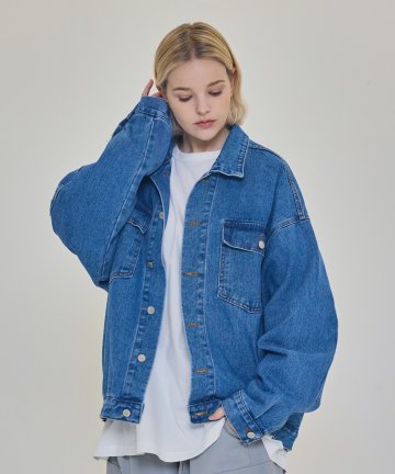 오버사이즈 트러커 데님 자켓 (중청)