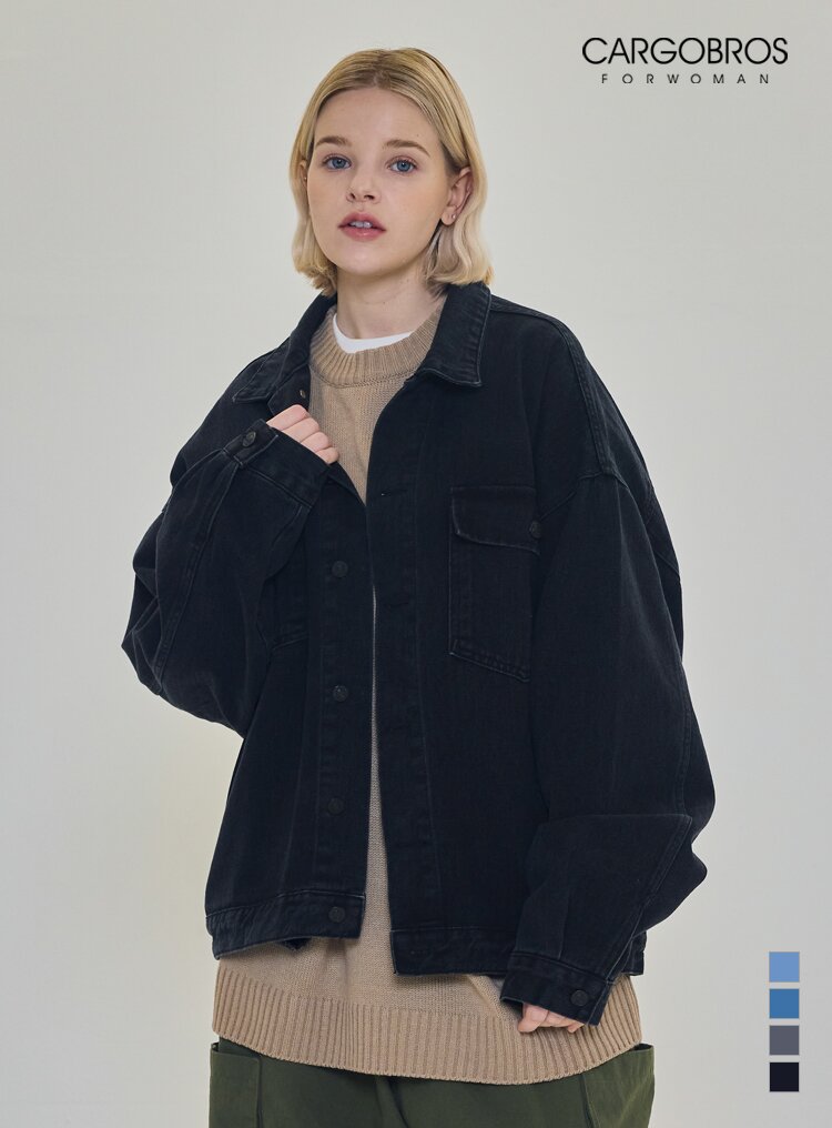 오버사이즈 트러커 데님 자켓 (블랙)