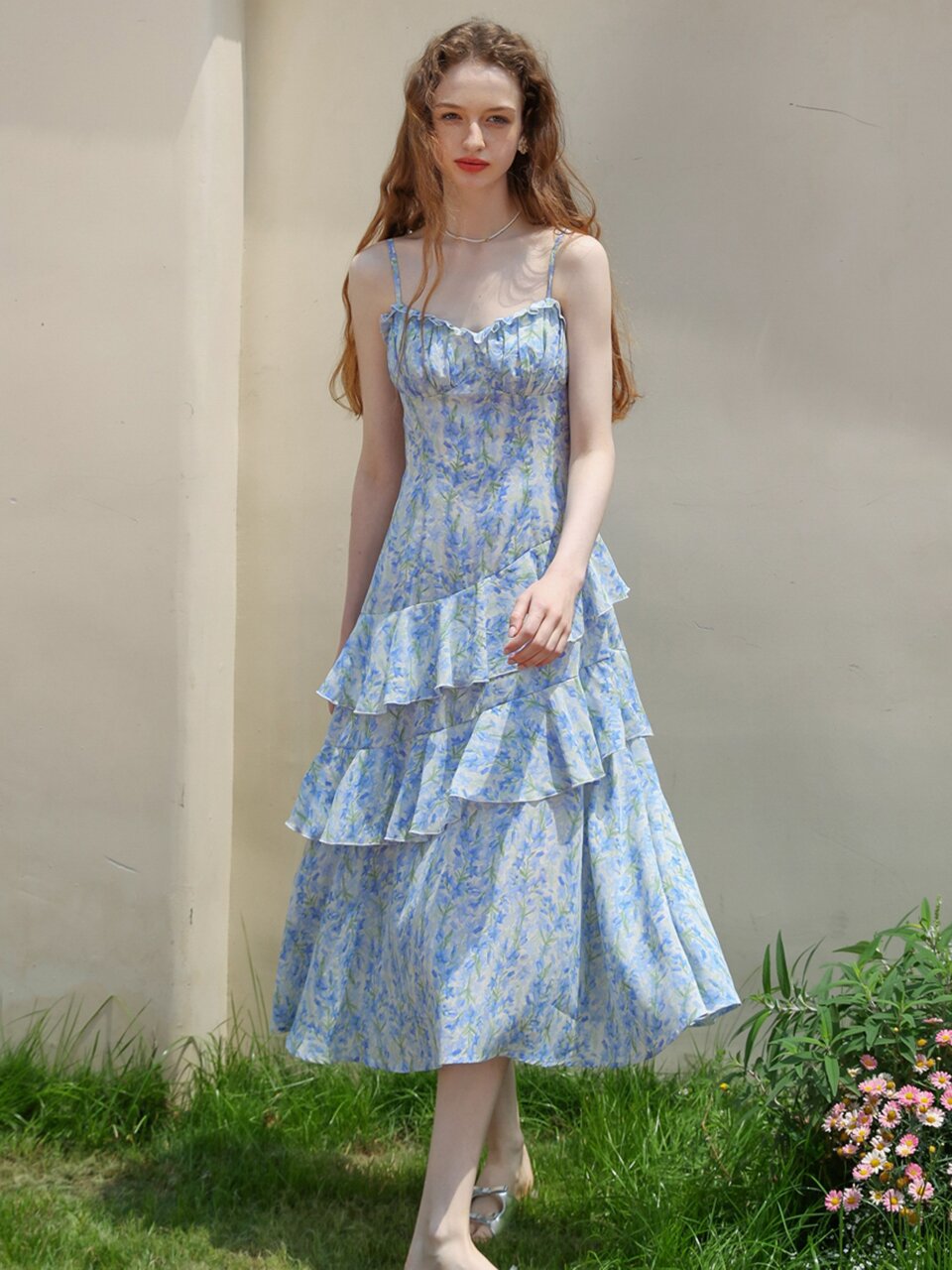 Cest_Ruffle detail long dress