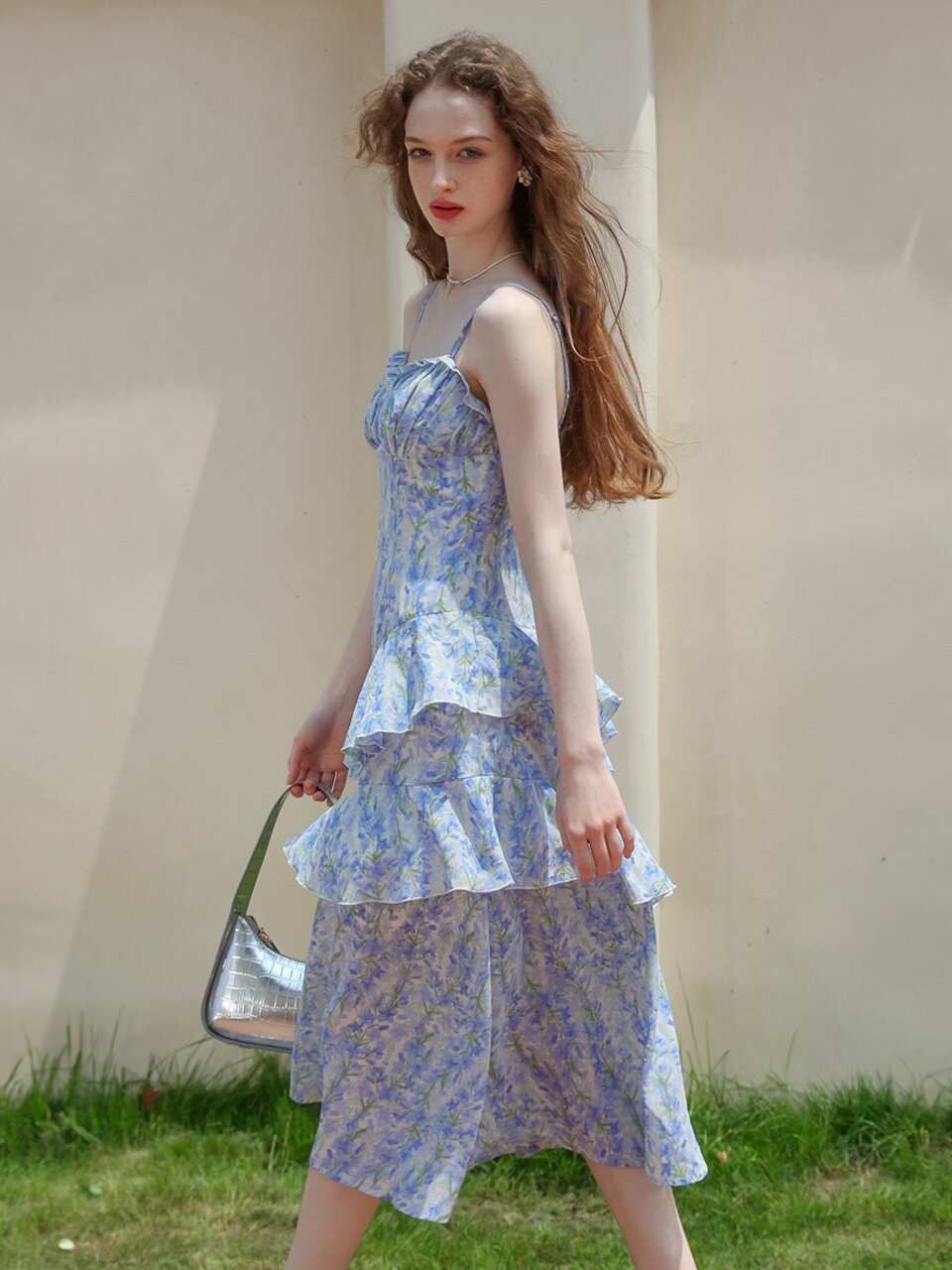 Cest_Ruffle detail long dress