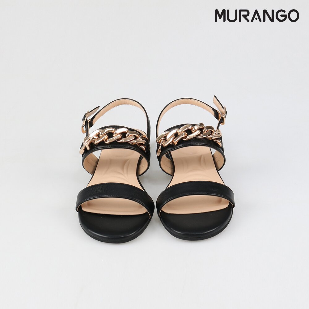 소가죽 골드체인 스트랩 샌들 블랙 1.5cm (M23M09LBK)