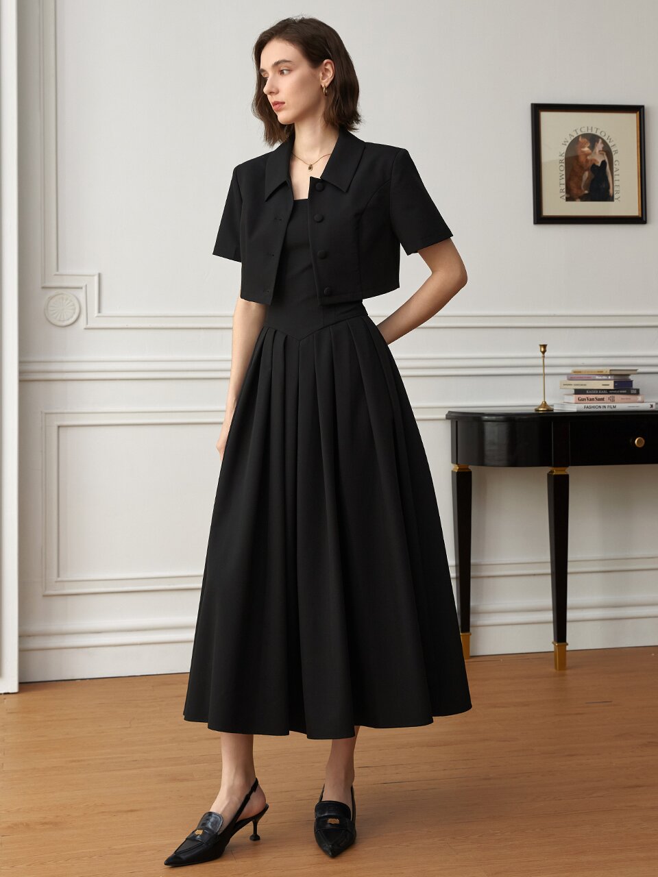 YY_Classic simple long dress_BLACK