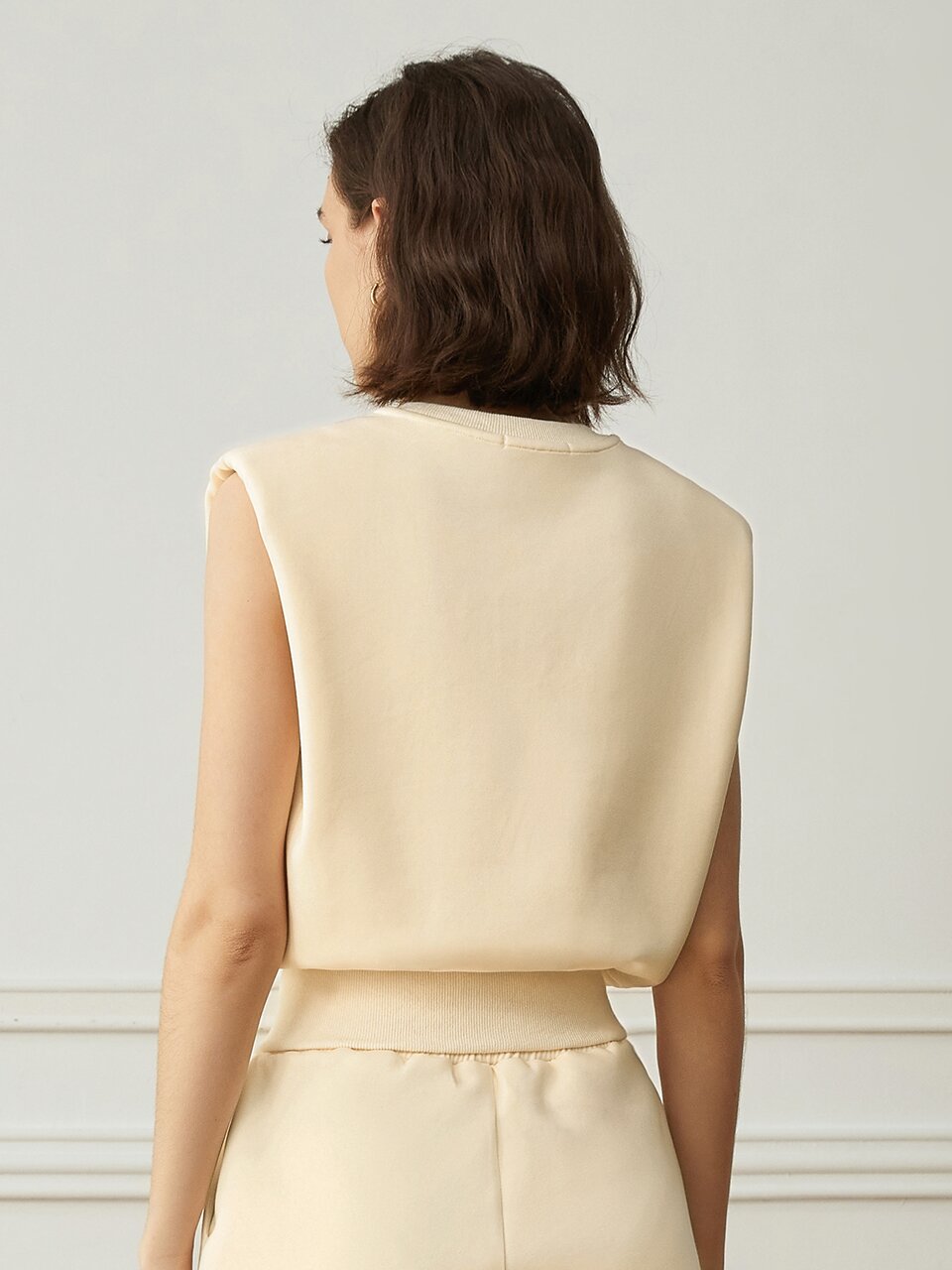 YY_Casual waist line detail top_IVORY