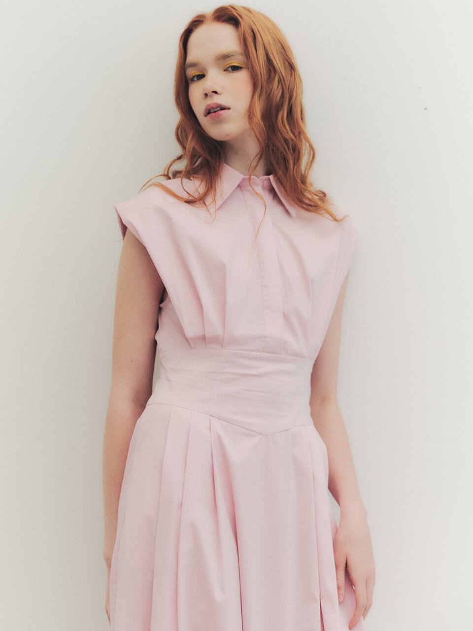 WED_French collar shirts dress_PINK