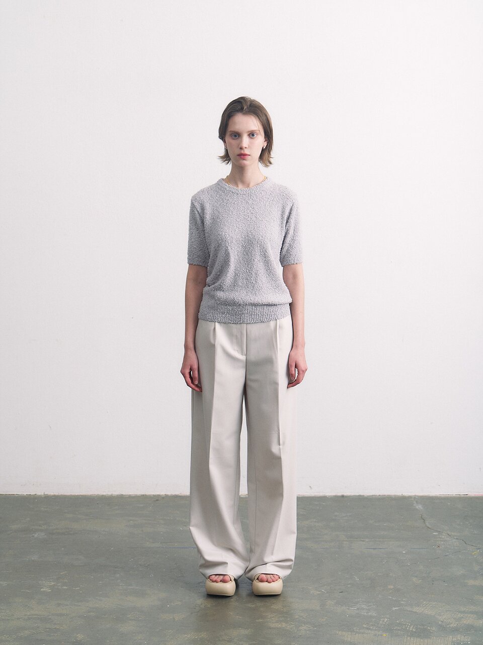 pigtail cotton half round light gray
